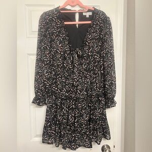 She + Sky Black and White Ruffled Tiered Sundress